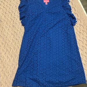 Lilly Pulitzer Blue Eyelet Sleeveless Dress